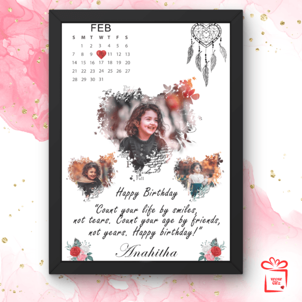 Personalized Birthday/Wedding Frame with Calendar