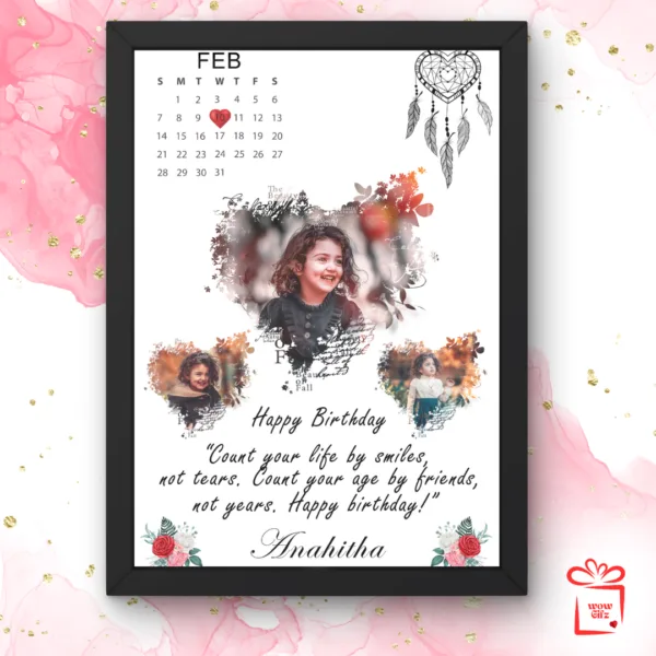 Product Image Personalized Birthday/Wedding Frame with Calendar