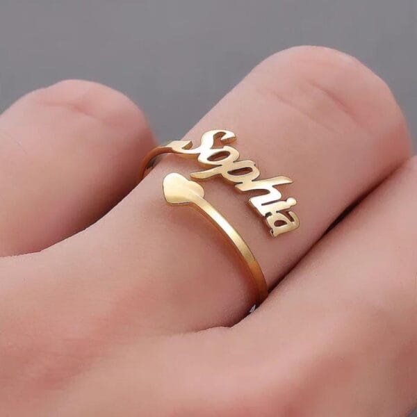 Personalized Name Ring - 22K Gold Plated
