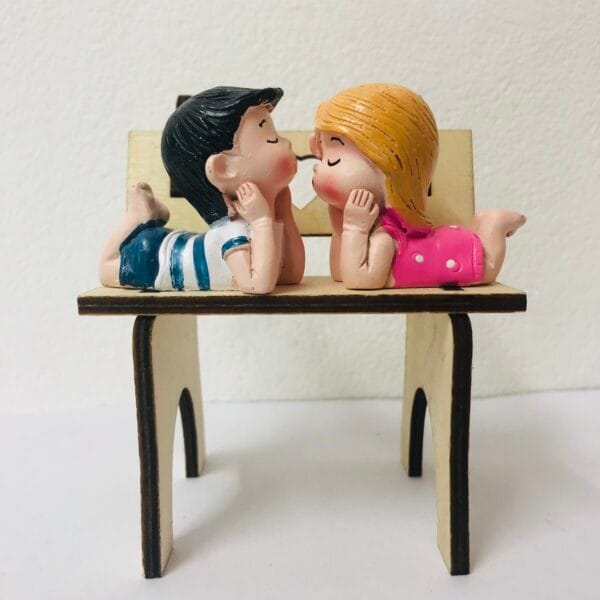 Sweet Moments Couple Figurine on Wooden Bench