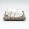Realistic Sleeping Cat Plush Toy with Bed & Meow Sound