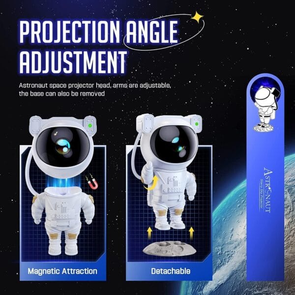 Astronaut Galaxy Projector for Bedroom, 360°Adjustable Star Projector with Timer Remote Control