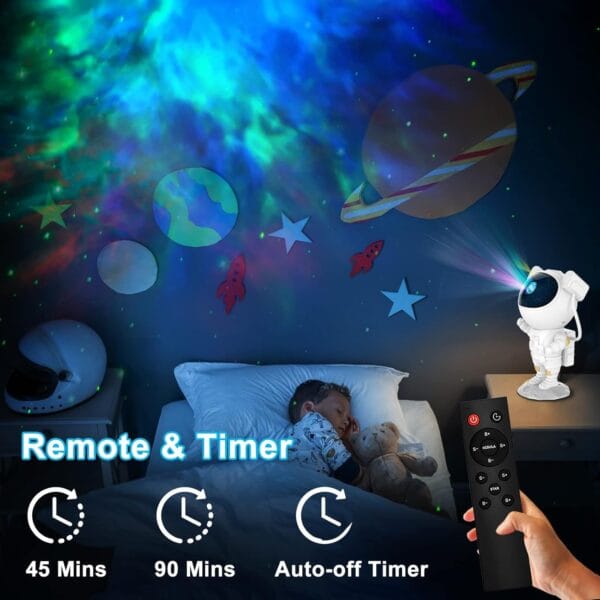 Astronaut Galaxy Projector for Bedroom, 360°Adjustable Star Projector with Timer Remote Control