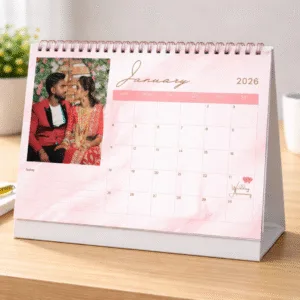 1 Personalized Photo Desk Calendar – Custom Table Calendar with Photo | Gift for Couples & Office Desk