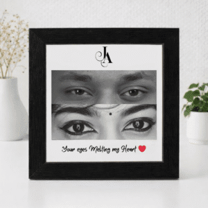 Personalized Couple Eyes Frame – Romantic Photo Gift with Custom Initials