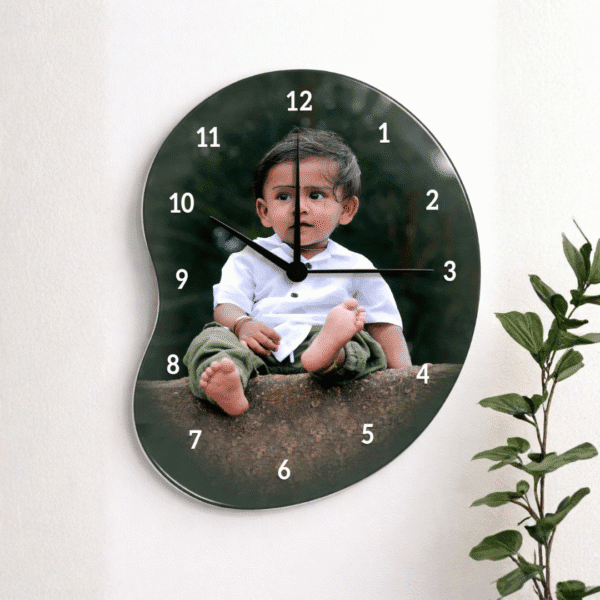 Personalized Baby Photo Acrylic Wall Clock – Custom Kids Photo Clock | Unique Gift for Newborn & Birthday