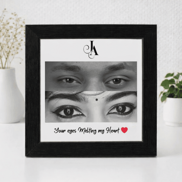 Personalized Couple Eyes Frame – Romantic Photo Gift with Custom Initials