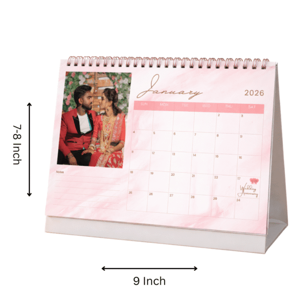 Personalized Photo Desk Calendar – Custom Table Calendar with Photo | Gift for Couples & Office Desk