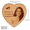 Personalized Wooden Heart Photo Engraving – Custom Love Message Plaque