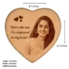 2 Personalized Wooden Heart Photo Engraving – Custom Love Message Plaque