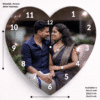 Personalized Heart Shape Acrylic Photo Wall Clock – Custom Couple Gift for Wedding & Anniversary