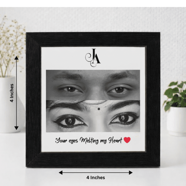 Personalized Couple Eyes Frame – Romantic Photo Gift with Custom Initials